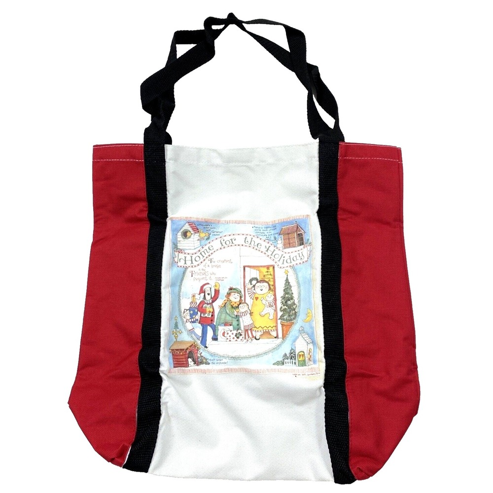 Gooseberry Patch Canvas Christmas Holiday Shopping Tote Bag